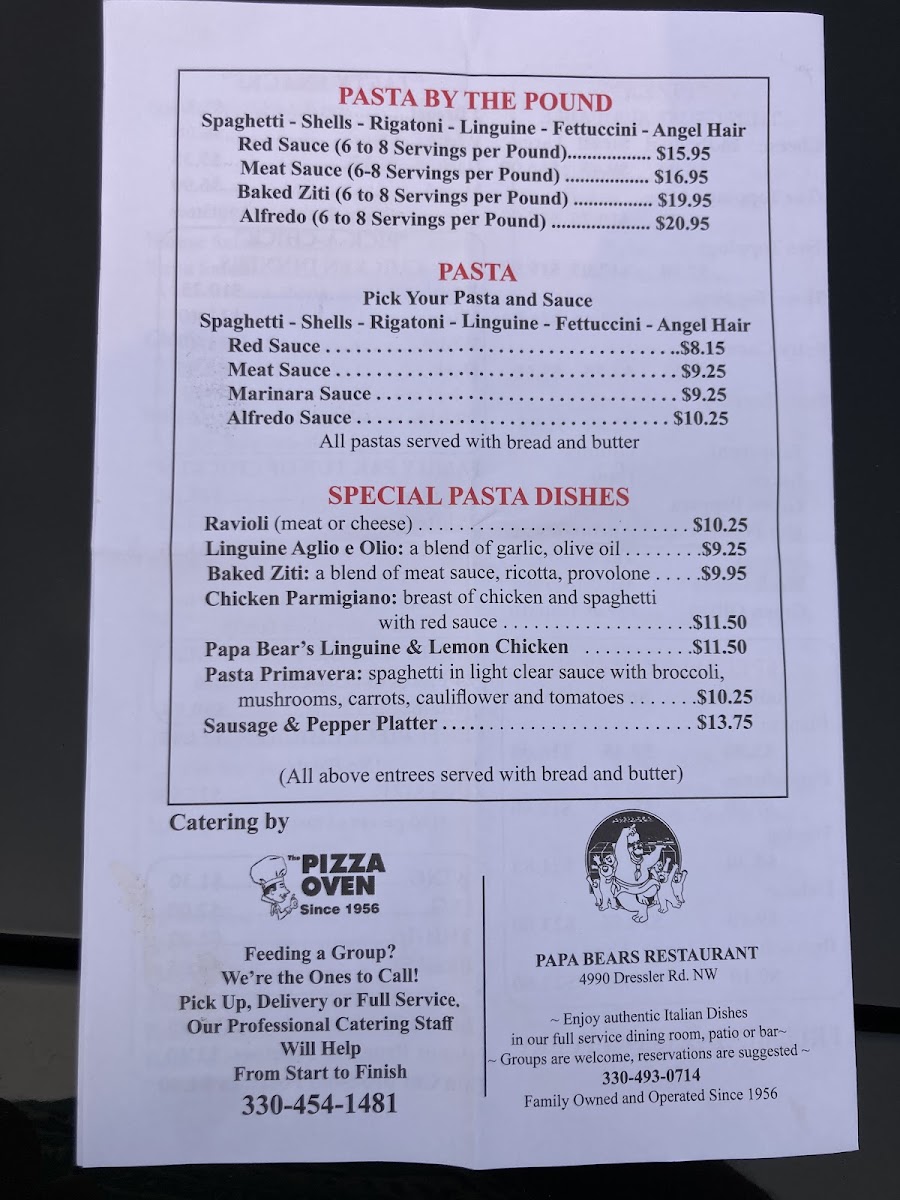 Menu The Pizza Oven: Lincoln Way-1