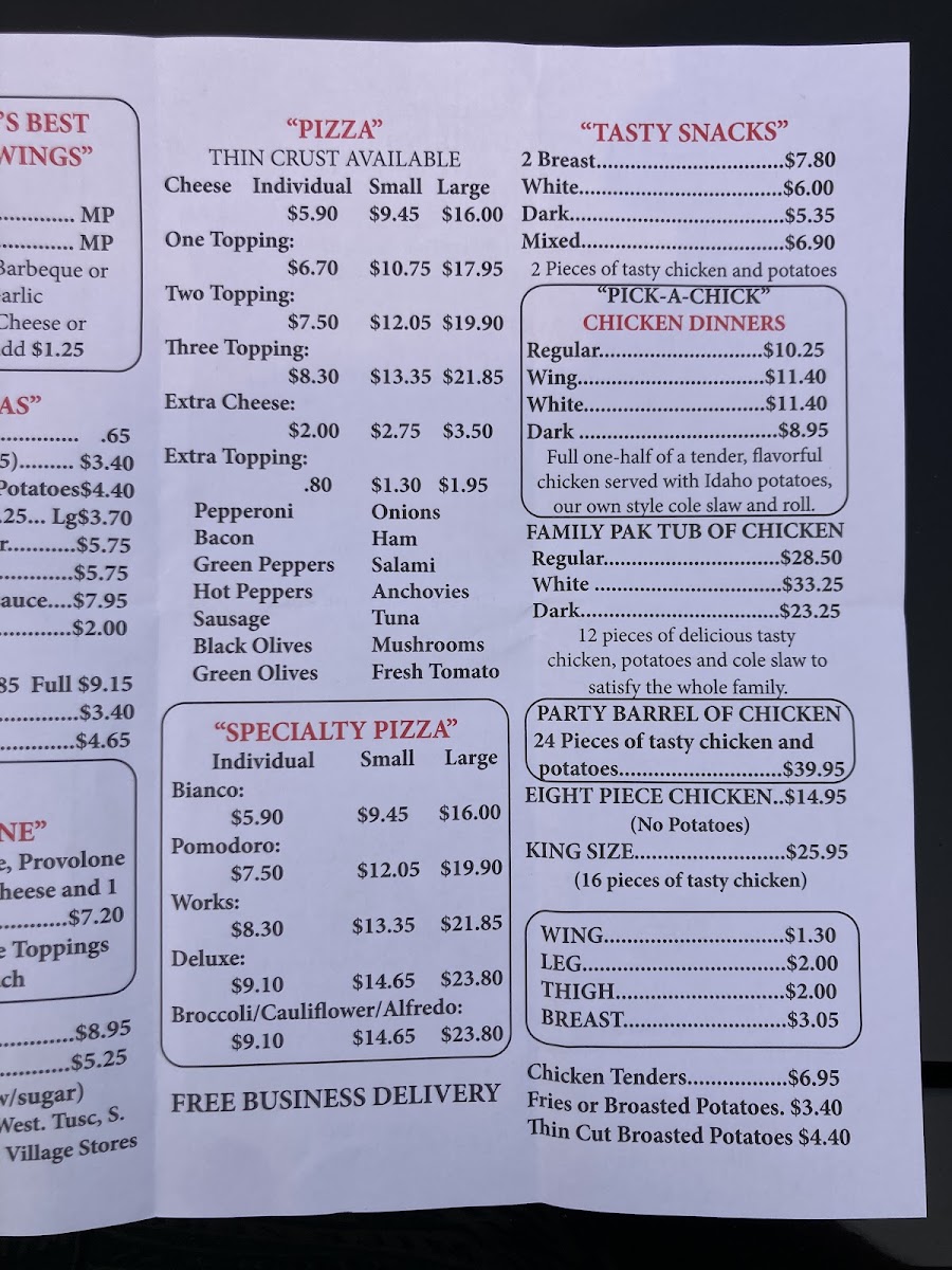 Menu The Pizza Oven: Lincoln Way-2