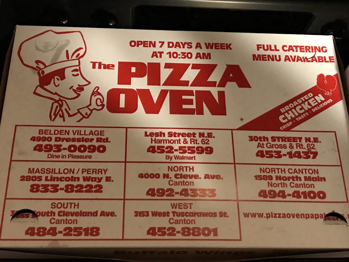 Menu The Pizza Oven: Lincoln Way-5