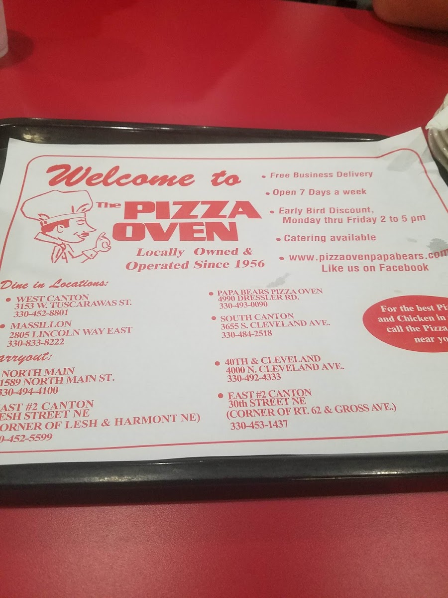 Menu The Pizza Oven: Lincoln Way-6